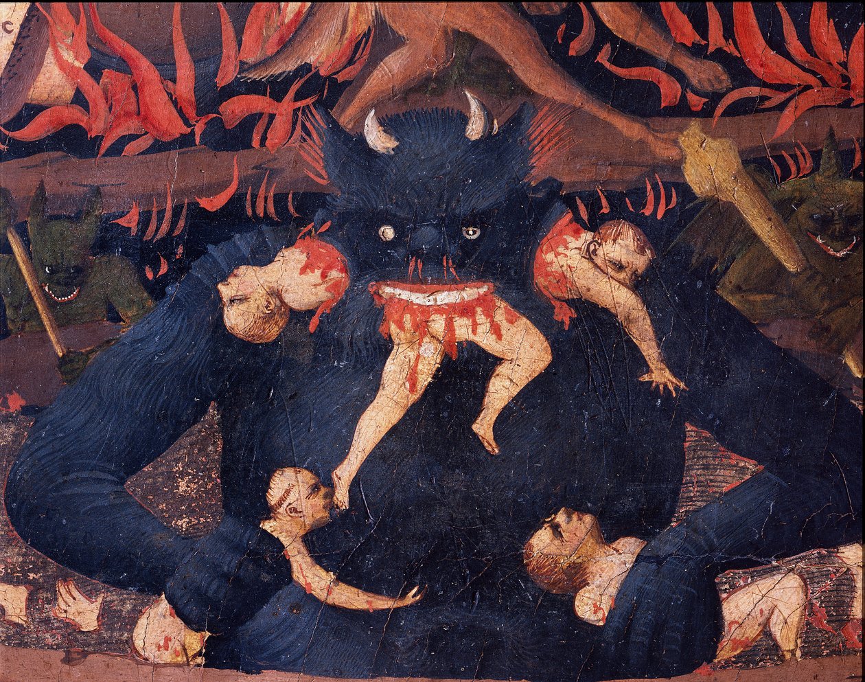 The Last Judgment: Hell (tempera på tre av Fra  Angelico
