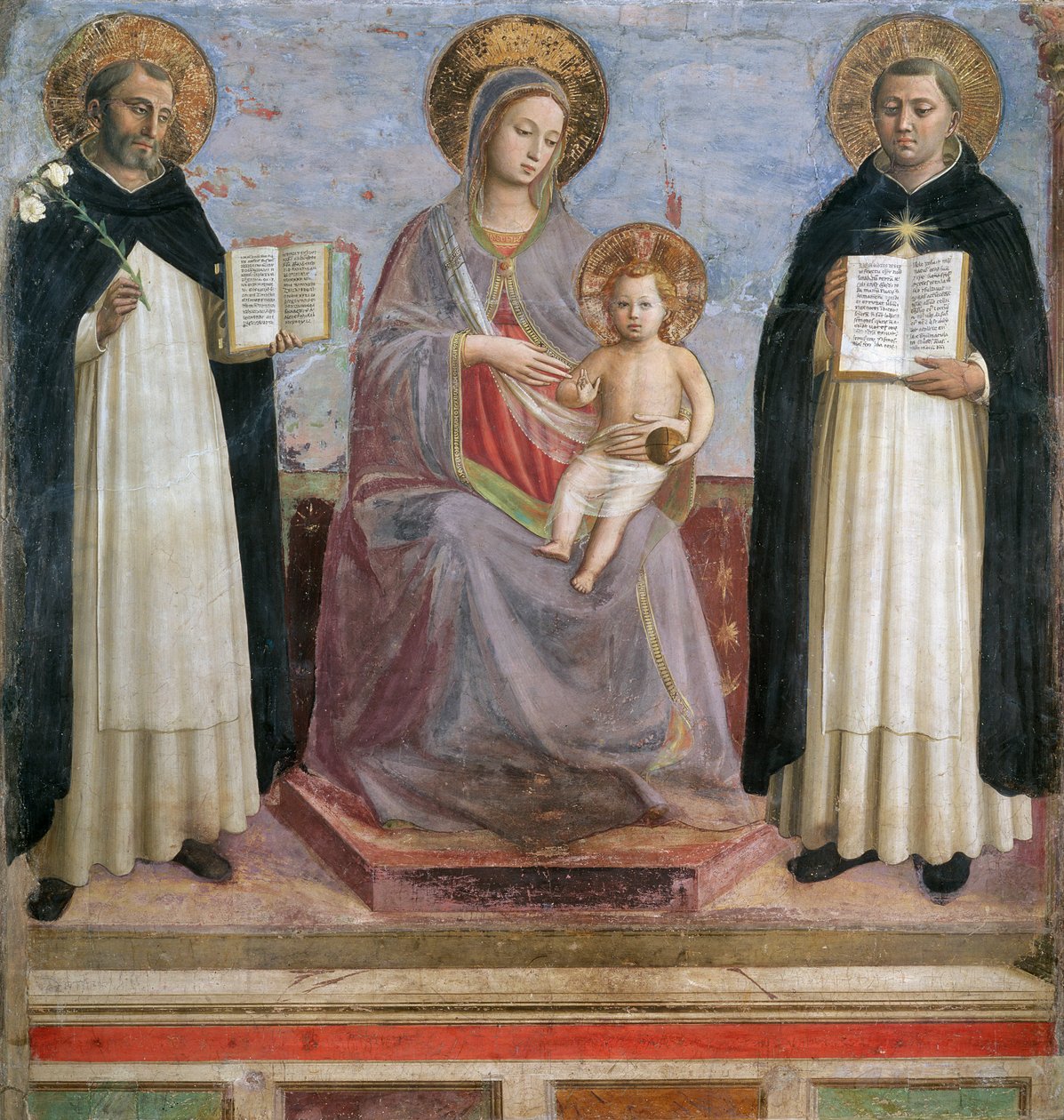 The Virgin and Child with SS Dominic and Thomas Aquinas av Fra  Angelico
