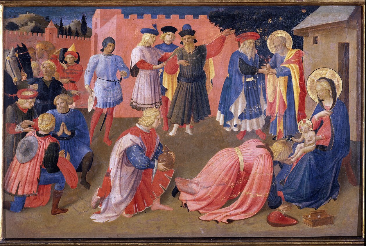 Tilbedelsen av magiene. Tabernakel til Linaioli (maleri på tre av Fra  Angelico