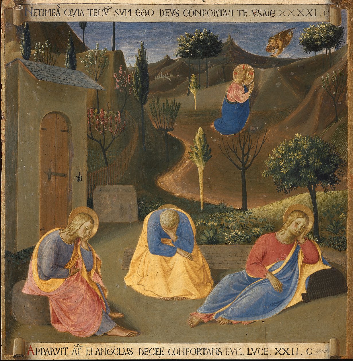 Kvalen i Getsemane-hagen. Life of Christ, Armadio degli Argenti. (Tempera på tre av Fra  Angelico