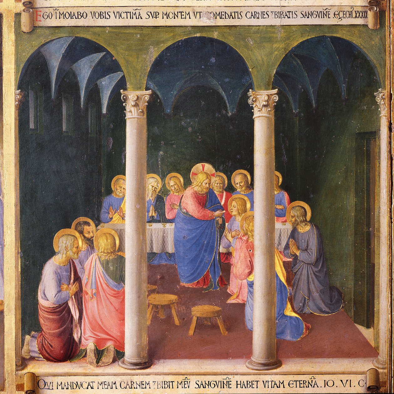 Nattverden. Life of Christ, Garderobe av sølv. (Tempera på tre av Fra  Angelico
