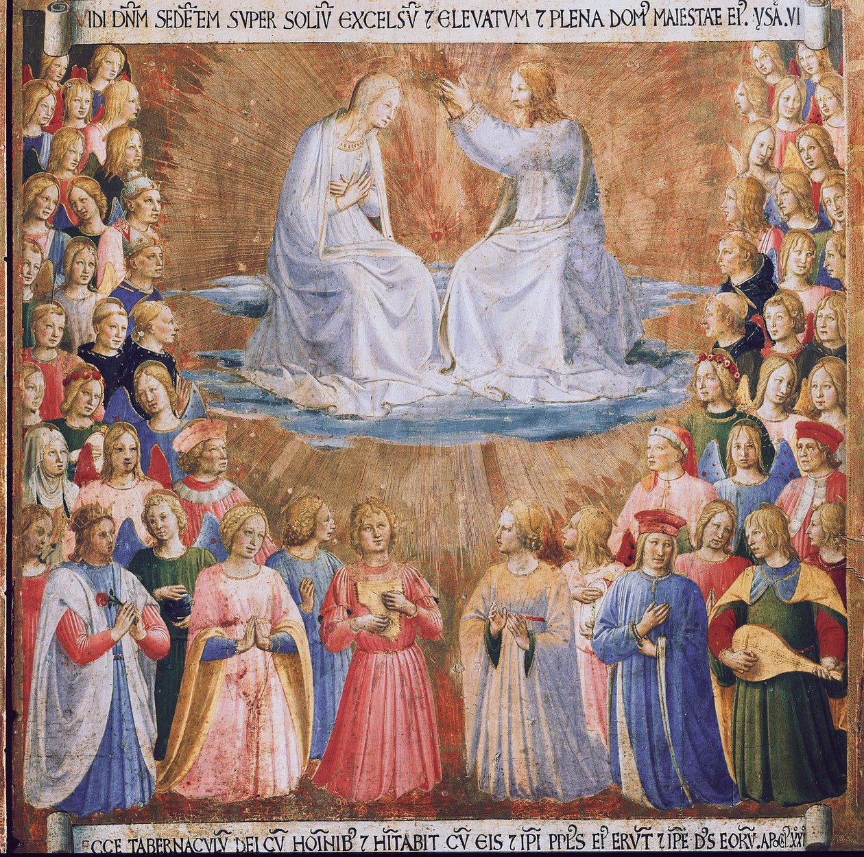 Kroningen av jomfruen. Life of Christ, Armadio degli Argenti. (Tempera på tre av Fra  Angelico