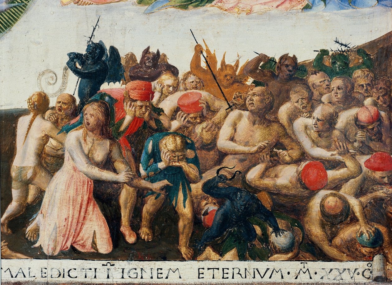 Den siste dommen. Life of Christ, Armadio degli Argenti. (Tempera på tre av Fra  Angelico