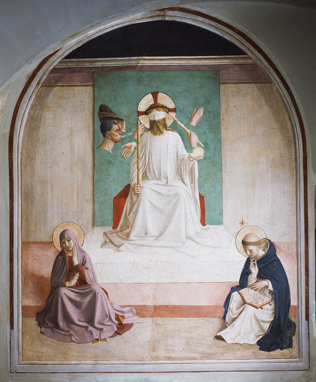 Hån mot Kristus med Maria og St Dominic av Fra  Angelico