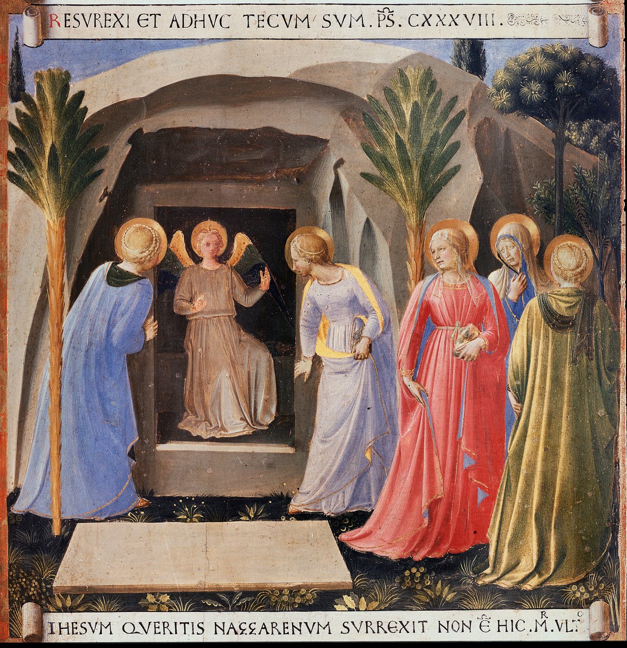 De tre Maria ved graven. Life of Christ, Armadio degli Argenti. (Tempera på tre av Fra  Angelico