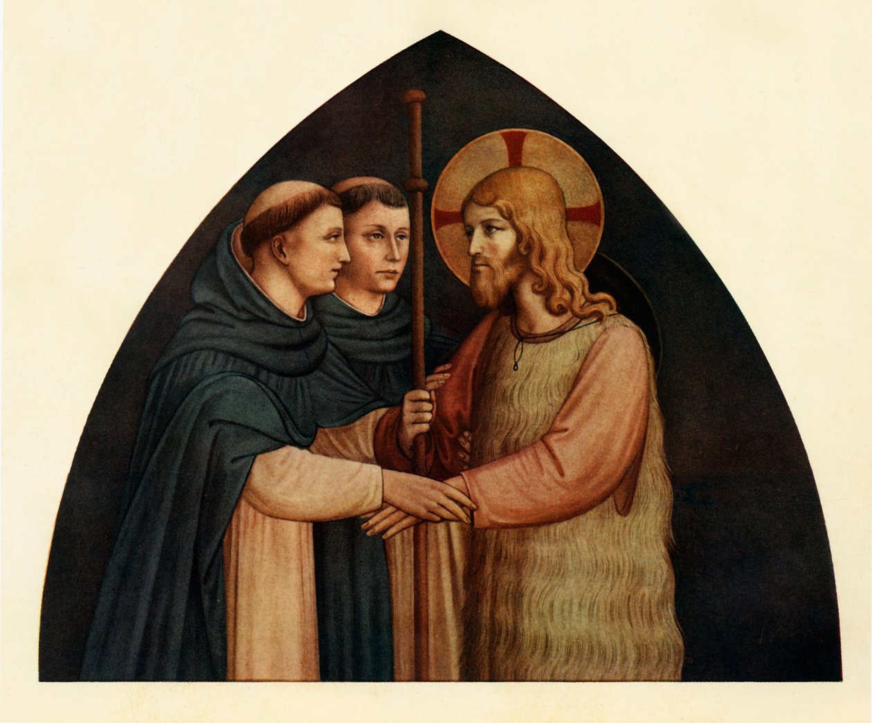 Kristus som en pilegrim møtt av to dominikanere, 1400-tallet, ca 1909 av Fra Angelico