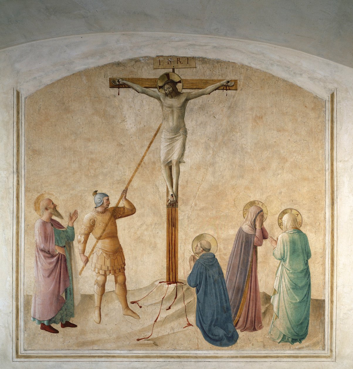 Kristus korsfestet med helgen Longin av Fra Angelico