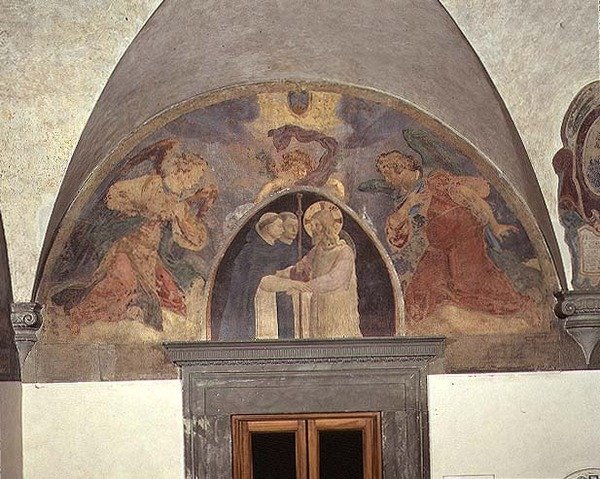 Kristus ønsker to dominikanerbrødre velkommen, lunette av Fra Angelico