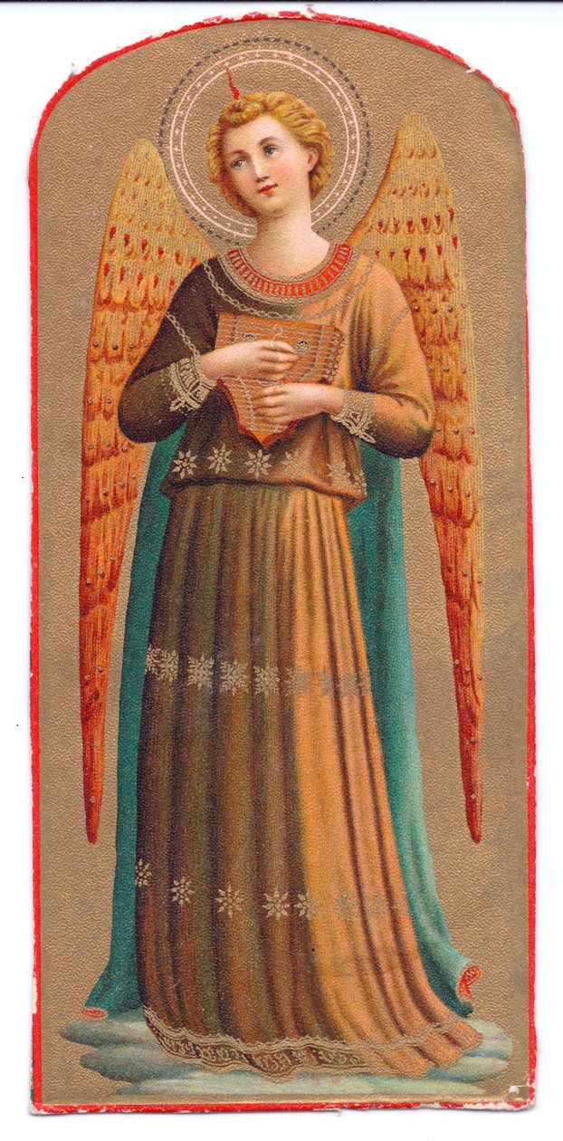 Fargelitotrykk Fra Angelico engelmusikkinstrument, ca. 1910 av Fra Angelico