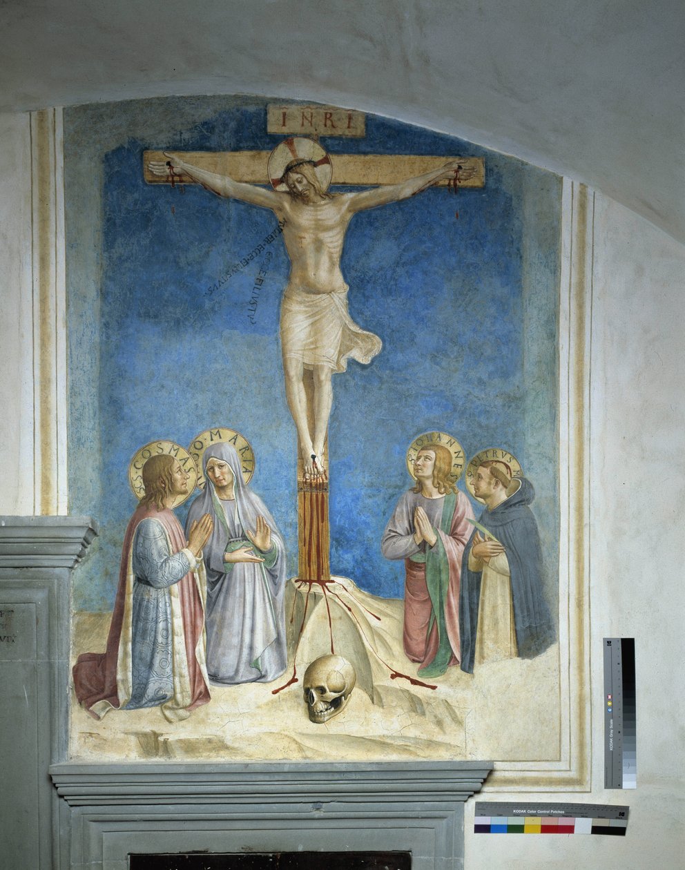 Korsfestelse med Jomfru Maria og Saint Cosme av Fra Angelico