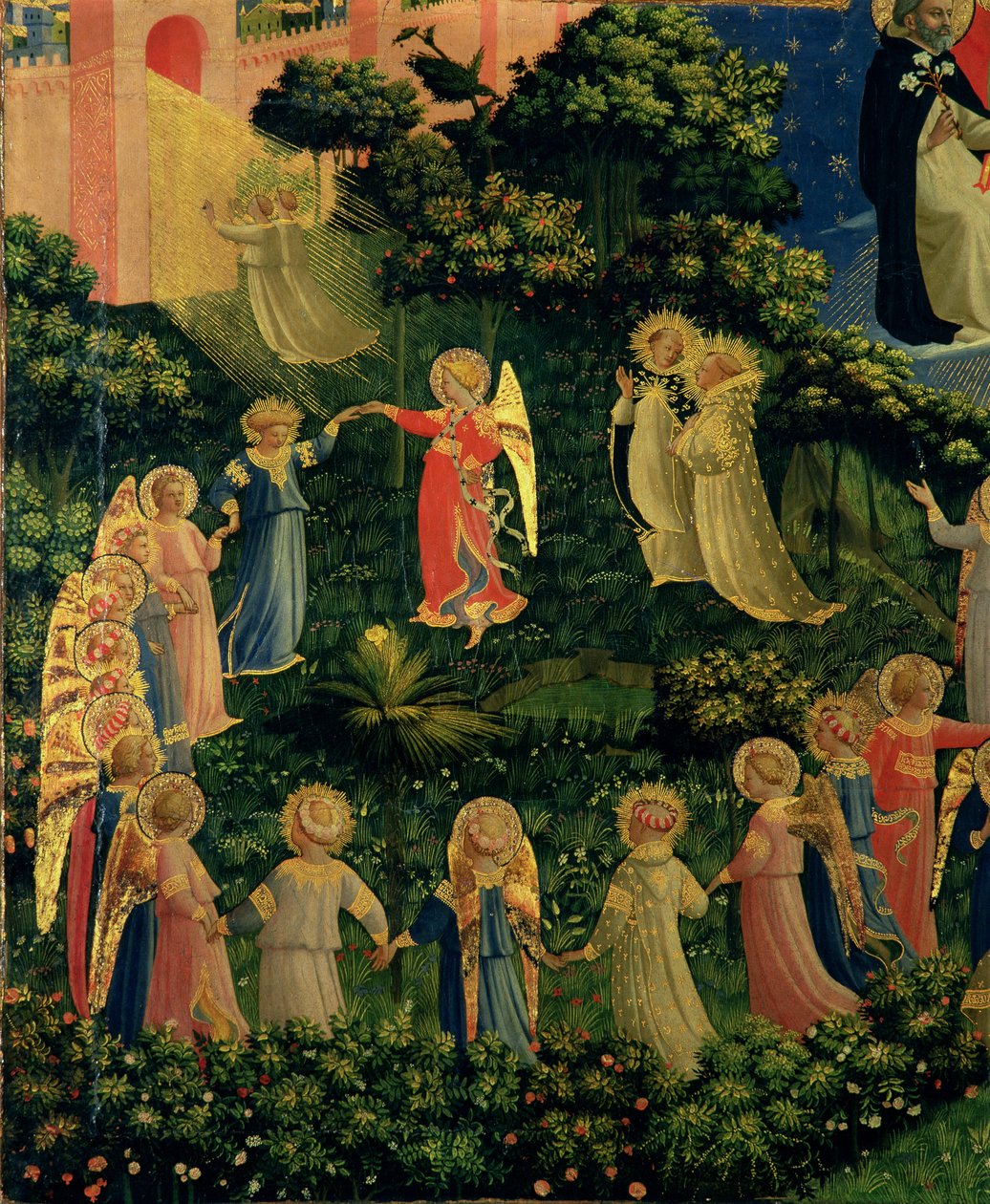 Detalj av himmelen fra den siste dommen av Fra Angelico