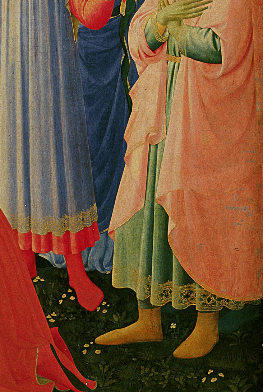 Detalj av Santa Trinita altertavle, ramme og tinder av Lorenzo Monaco av Fra Angelico