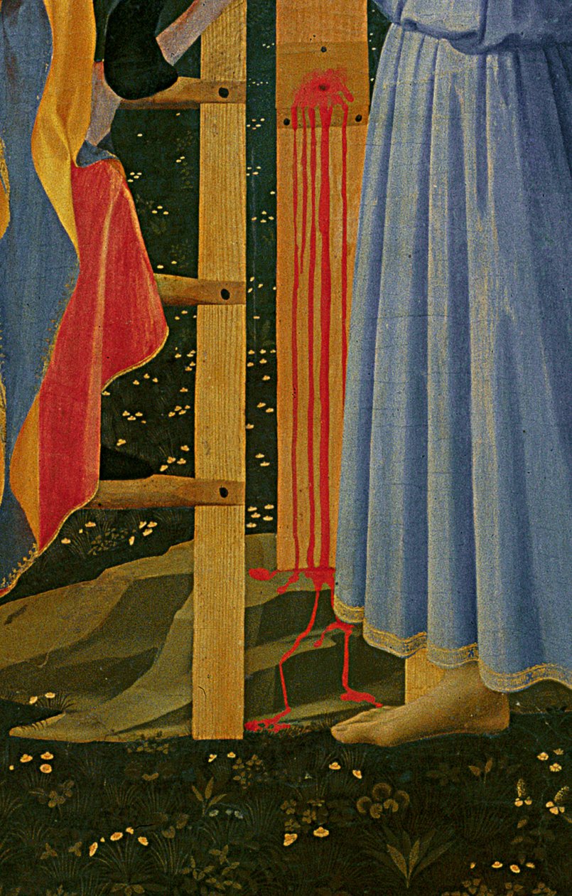 Detalj av Santa Trinita altertavle, ramme og tinder av Lorenzo Monaco av Fra Angelico
