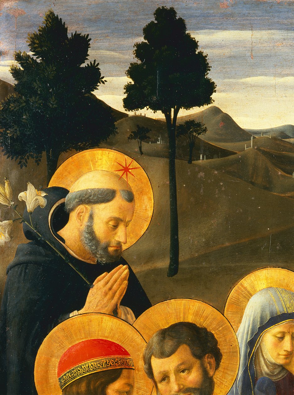 Detalj av St. Dominic fra korsfestelsen av Fra Angelico