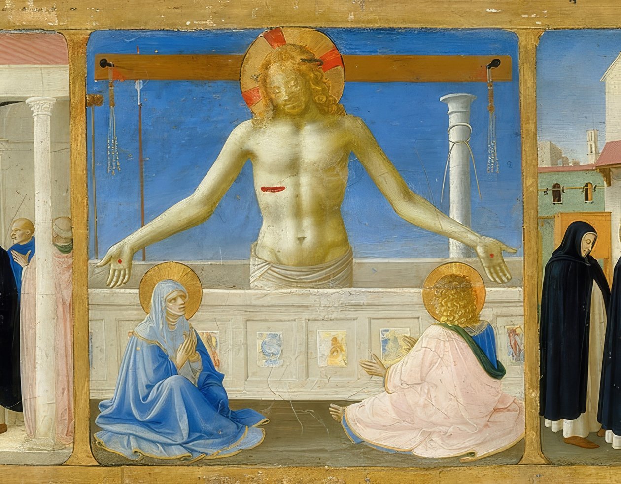 The Resurrection of Christ / Christ as Man of Sorrows (detalj av predellaen til altertavlen The Coronation of Mary). Rundt 1430 av Fra Angelico