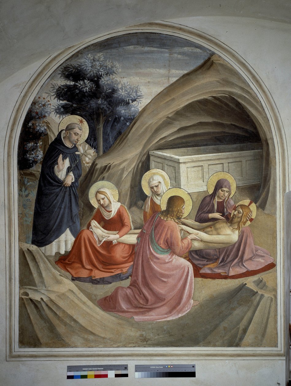Kristi klagesang. Fresco av Guido di Pietro av Fra Angelico