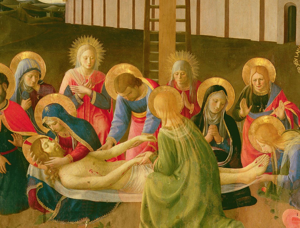 Lamentation over the Dead Christ, 1436-41 (tempera på panel) (detalj) av Fra Angelico