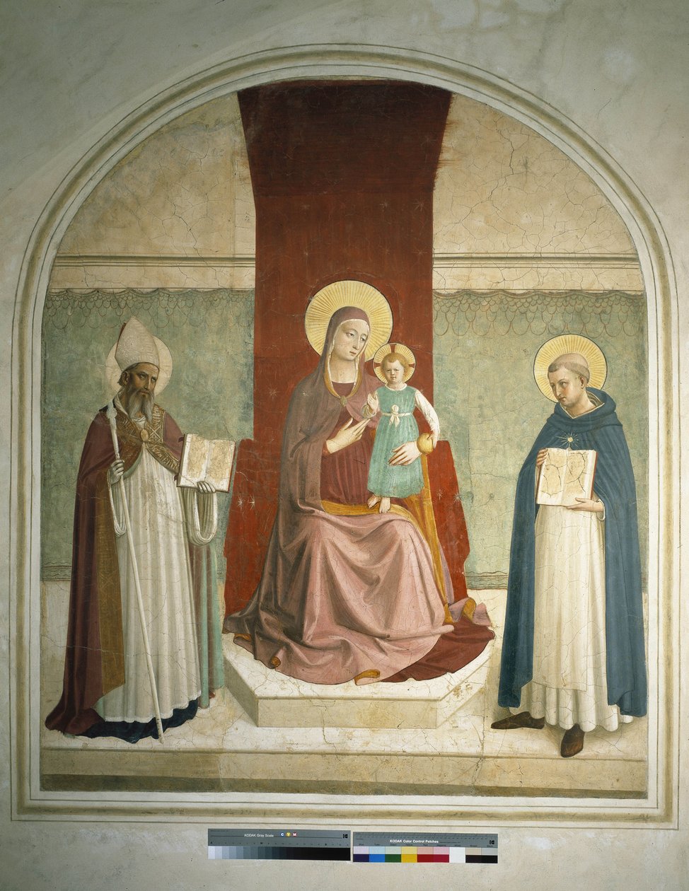 Madonna og barn med Saint Francis og Saint Zenobia Fresco av Guido di Pietro av Fra Angelico