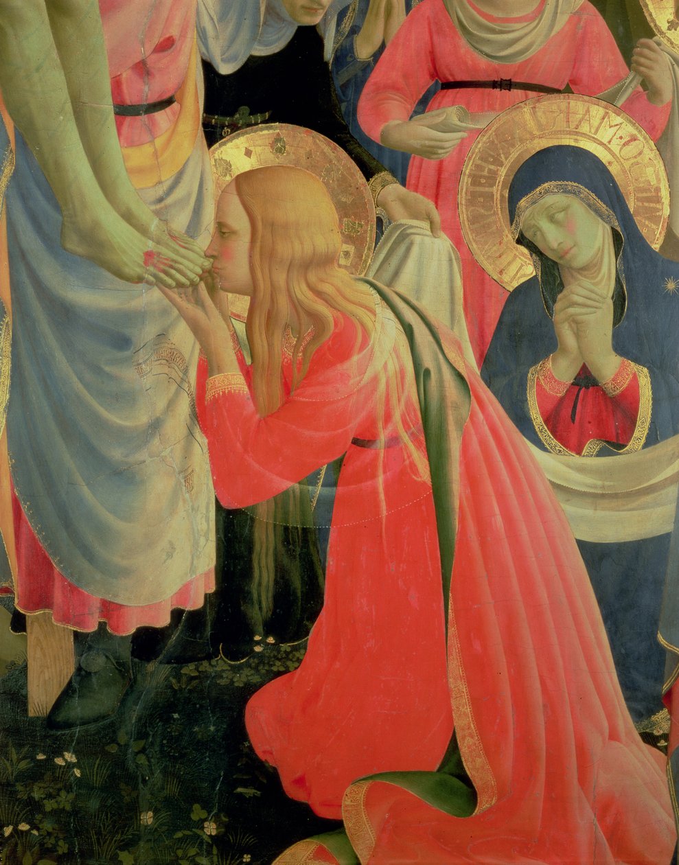 Santa Trinita altertavle, detalj av Maria Magdalena, tempera ca. 1434 og gull på papel av Fra Angelico