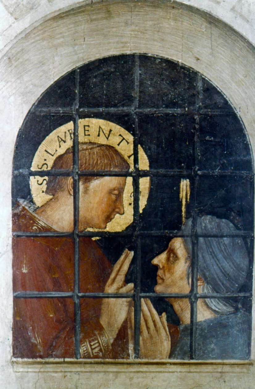 St Laurence konverterte sin fange, tidlig på 1400-tallet av Fra Angelico