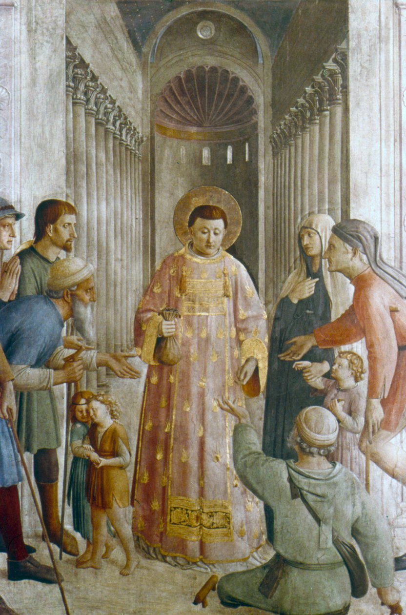 St Laurence gir almisse til de fattige, midten av 1400-tallet av Fra Angelico