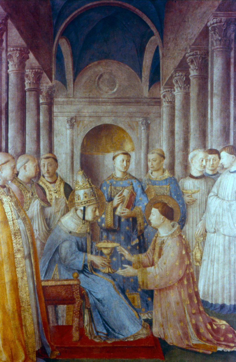 St Sixtus II og hans diakon St Laurence, midten av 1400-tallet av Fra Angelico