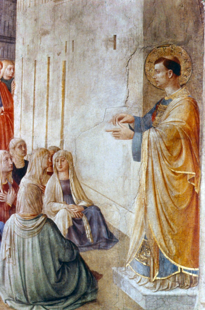 St Stephen Preaching detalj, midten av 1400-tallet av Fra Angelico