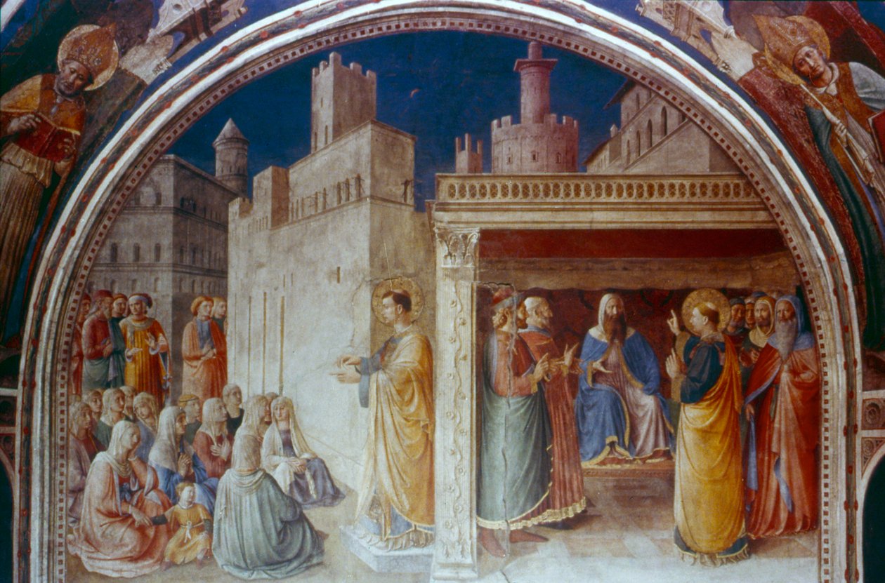 St Stephen Preaching, midten av 1400-tallet av Fra Angelico