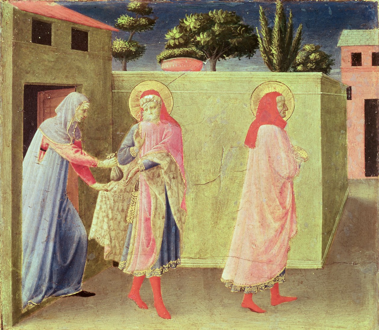 The Healing of Palladia av SS. Cosmas og Damian, predella fra Annalena-altertavlen, 1434 (tempera på panel) av Fra Angelico