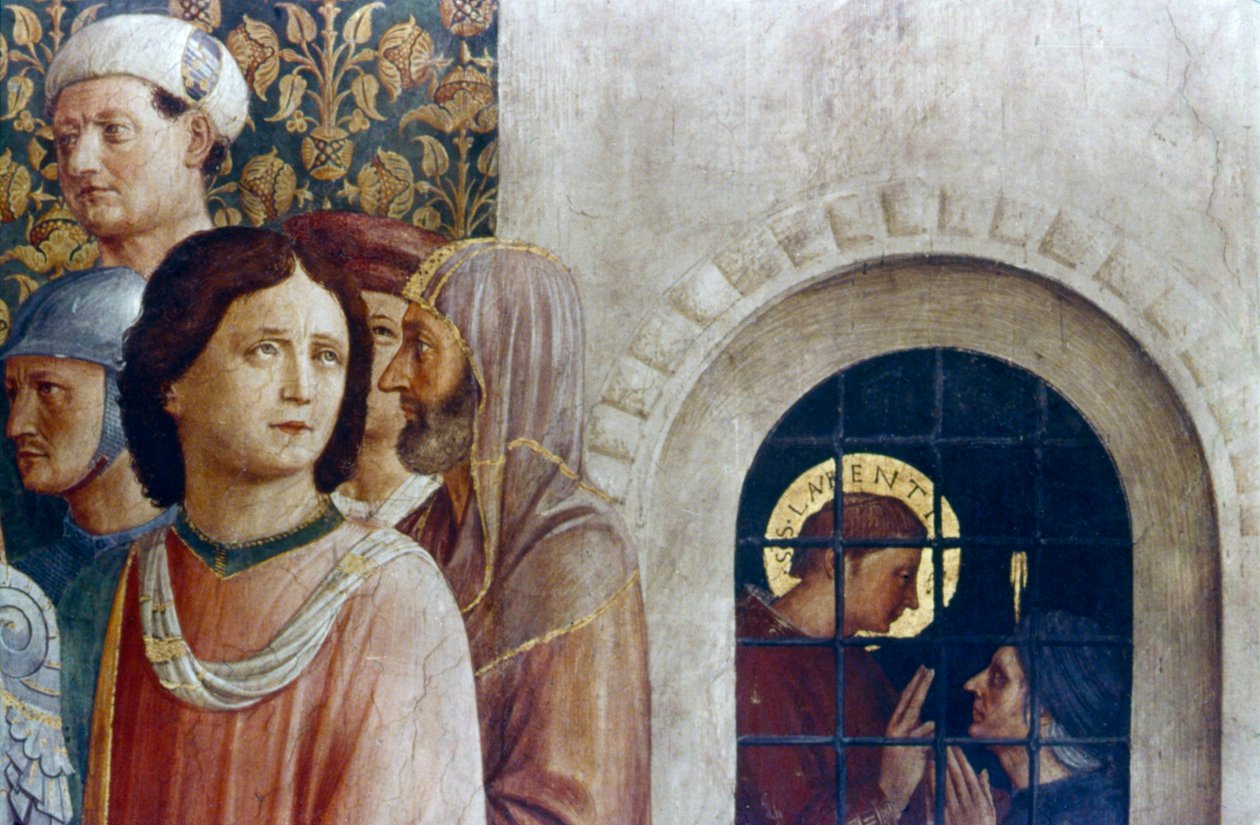 The Judgment of St Laurence detalj, midten av 1400-tallet av Fra Angelico