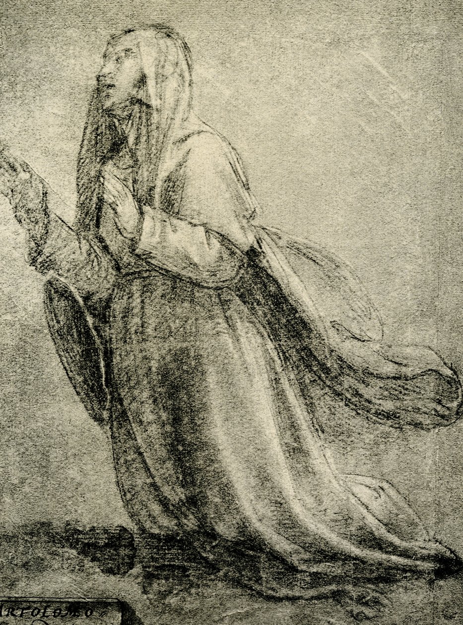 Studie på St. Katarina av Siena av Fra Bartolomeo
