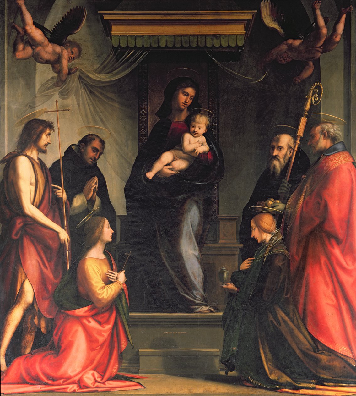 Madonna og barn med hellige av Fra Bartolommeo