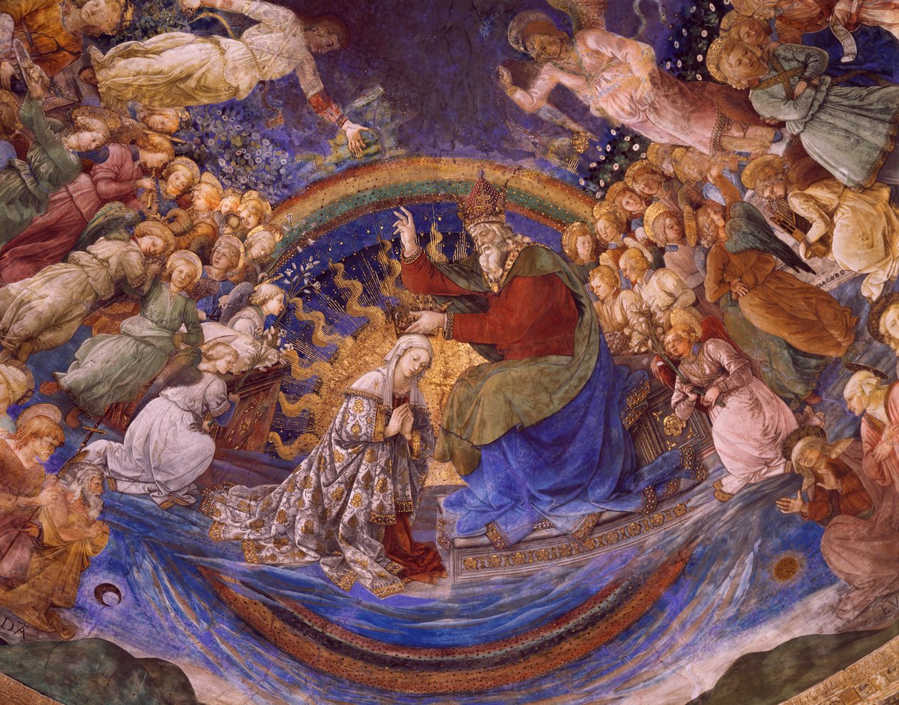 Coronation of the Virgin, detalj fra The Life of the Virgin-syklus av Fra Filippo Lippi