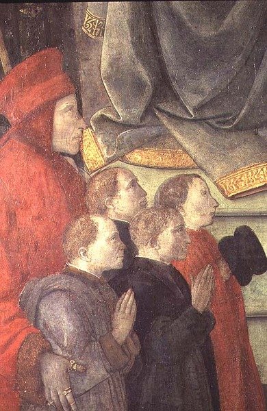 Portrett av Datini og Buonomini del Ceppo, fra Madonna del Ceppo-altertavlen av Fra Filippo Lippi