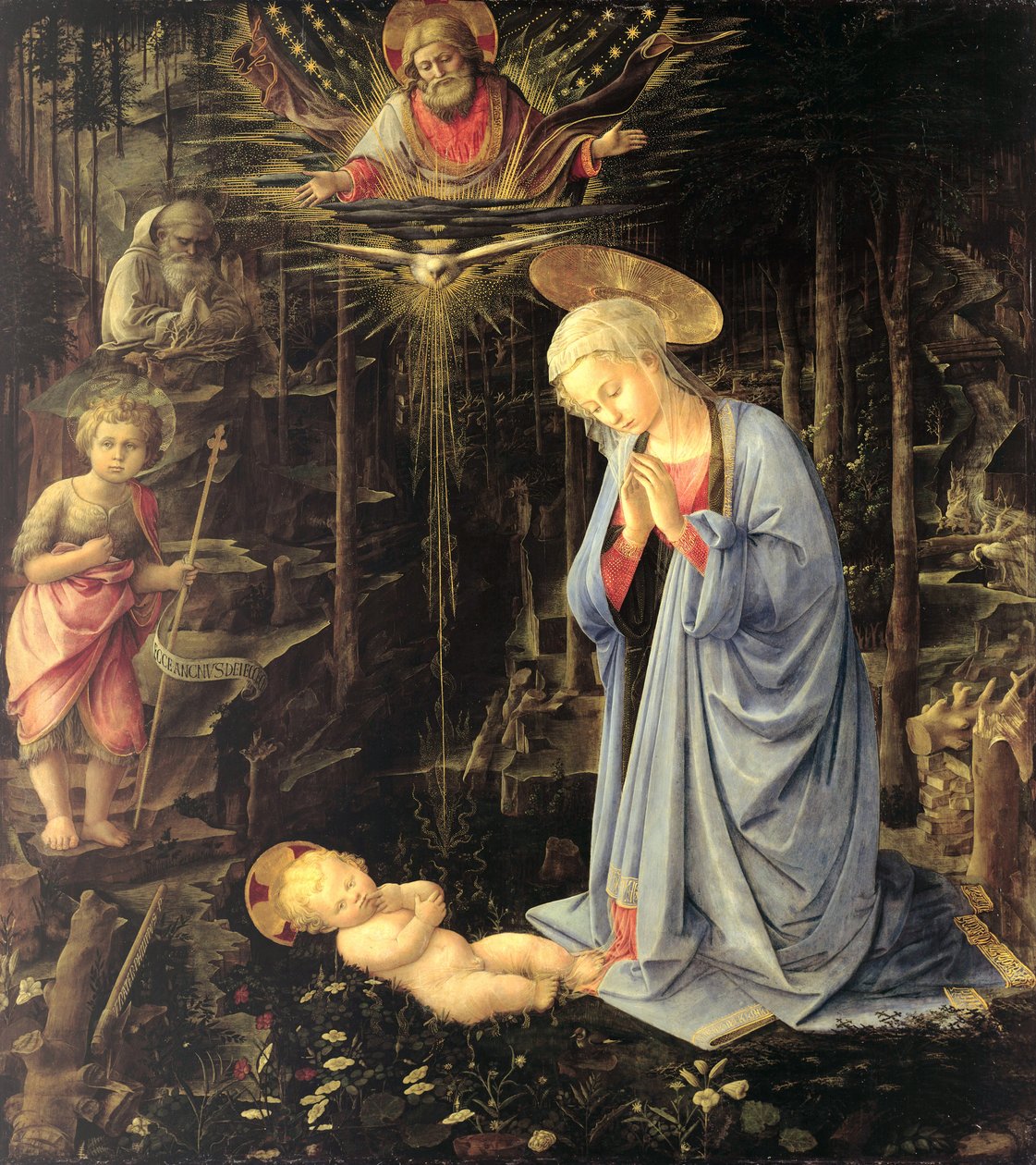 Tilbedelsen i skogen, 1459 av Fra Filippo Lippi
