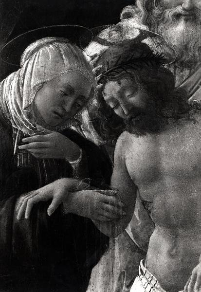 Gravleggingen, detalj av jomfruen og Kristus av Fra Filippo Lippi