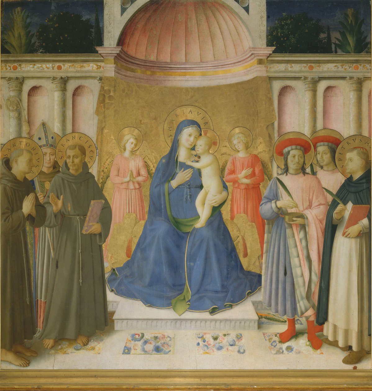 Hellig samtale Pala von Bosco ai Frati, ca. 1450. av Fra Giovanni Angelico da Fiesole