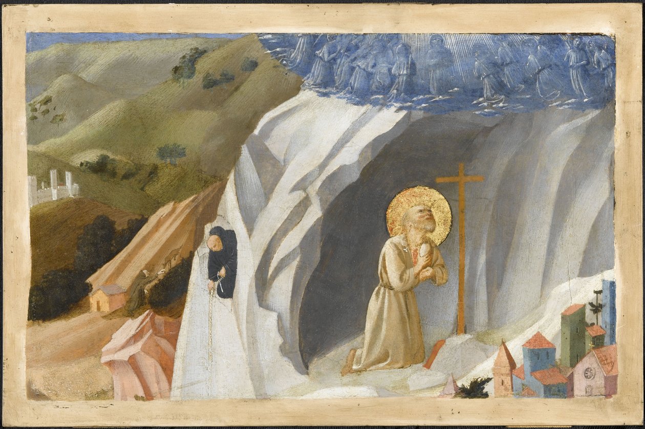 Saint Benedict Tempted in the Wilderness, 1430 av Fra Giovanni Angelico da Fiesole