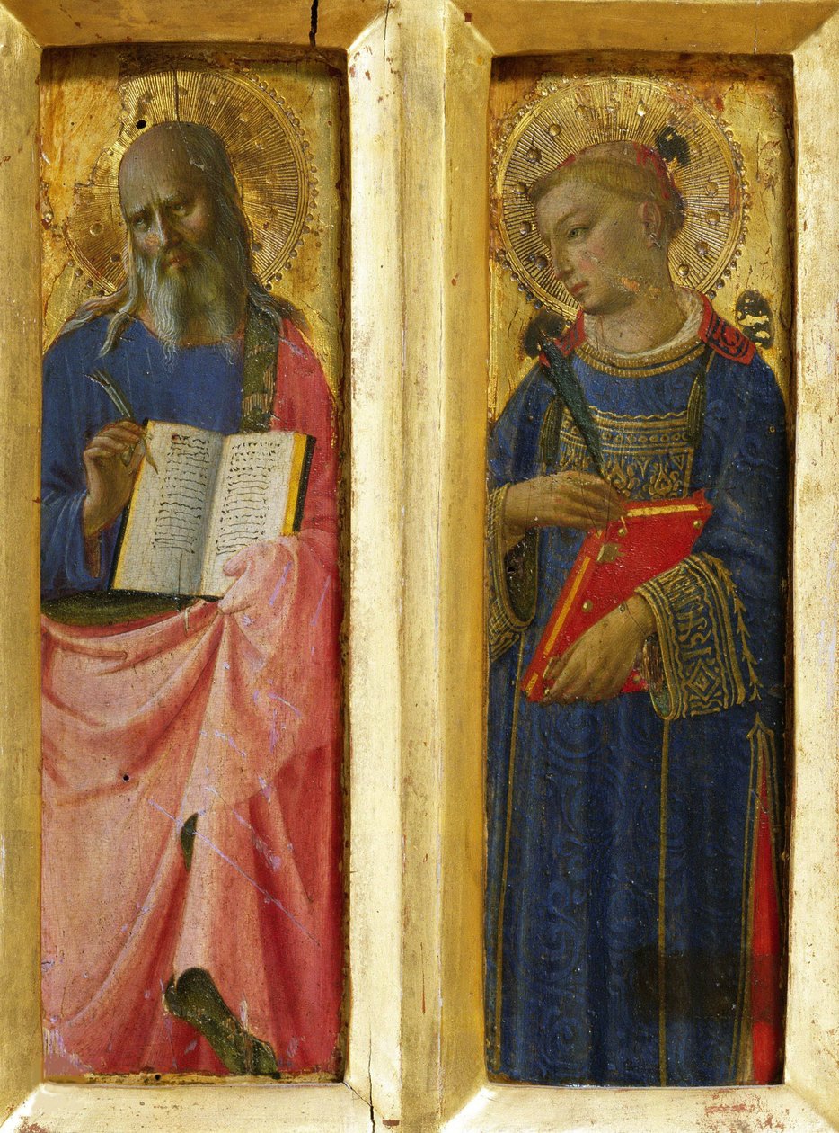 Evangelisten Johannes og Stefanus fra Perugia-altertavlen, ca 1437. av Fra Giovanni Angelico da Fiesole