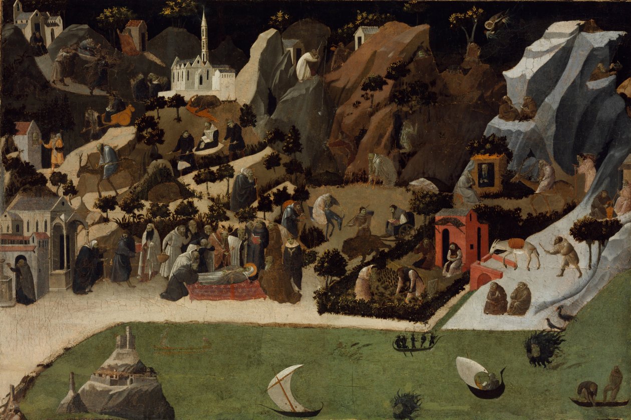 Scener fra Lives of the Desert Fathers Thebaid av Fra Giovanni Angelico da Fiesole