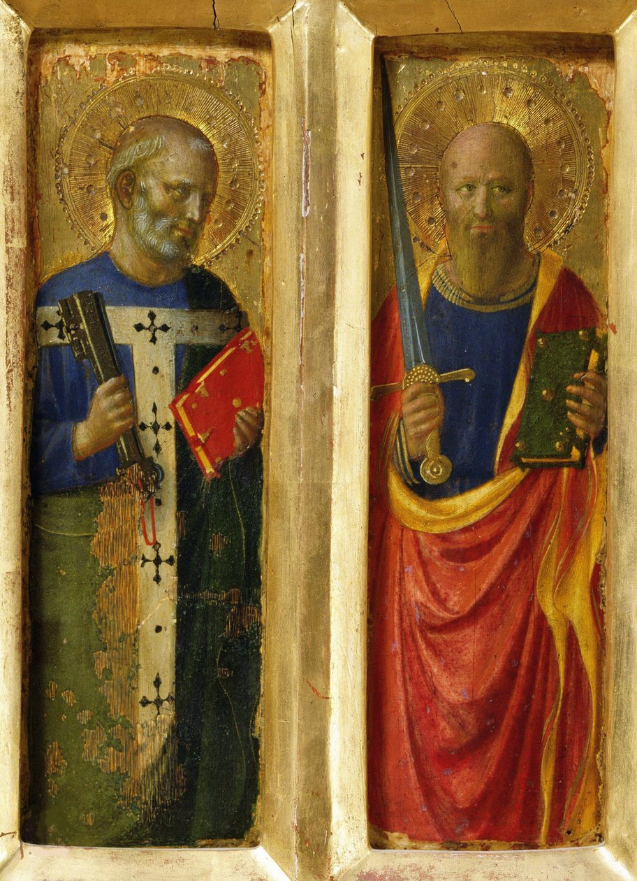 Apostlene Peter og Paulus fra Perugia-altertavlen, ca 1437. av Fra Giovanni Angelico da Fiesole