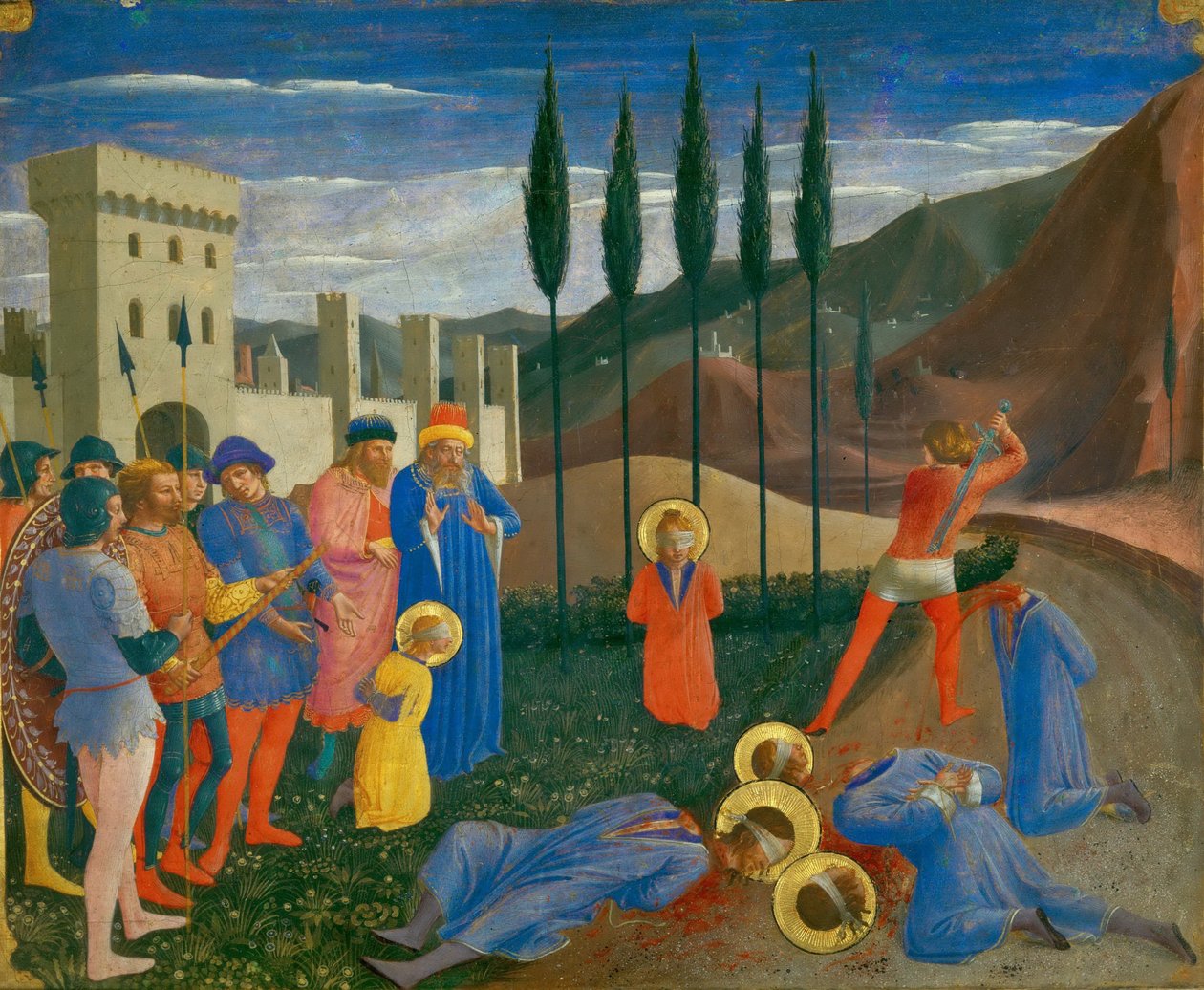 Halshuggingen av Saint Cosmas og Saint Damian, ca. 1440 av Fra Giovanni Angelico da Fiesole