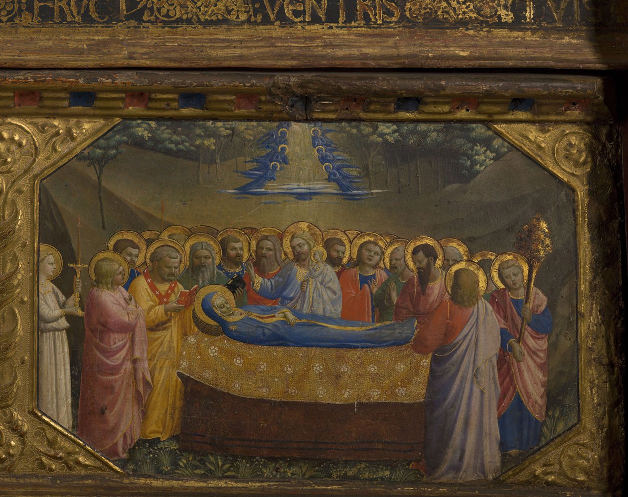 The Death of the Virgin Annunciation-retabellen med 5 Predella-scener, 1430-1432 av Fra Giovanni Angelico da Fiesole