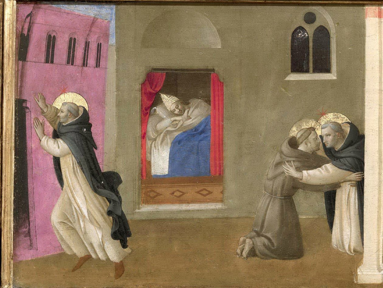 Drømmen om pave Innocent III. Cortona Polyptych detalj av predella, ca 1437. av Fra Giovanni Angelico da Fiesole