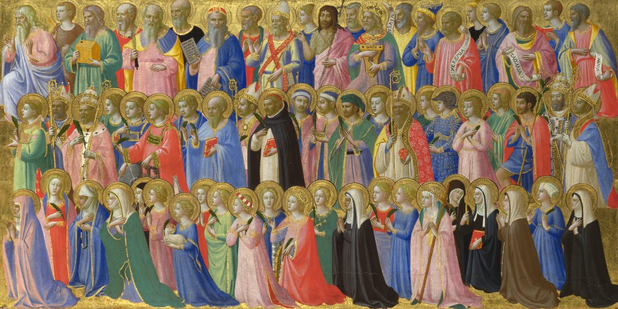 The Forerunners of Christ with Saints and Martyrs Panel fra Fiesole San Domenico altertavle, ca. 1423-1424 av Fra Giovanni Angelico da Fiesole