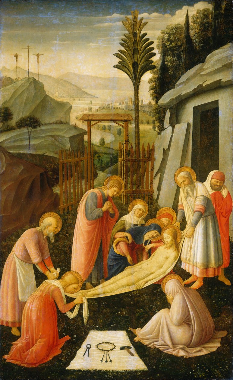 Kristi begravelse, ca. 1450 (tempera på poppelpanel) av Fra & Lippi F (c.1406-69) Angelico