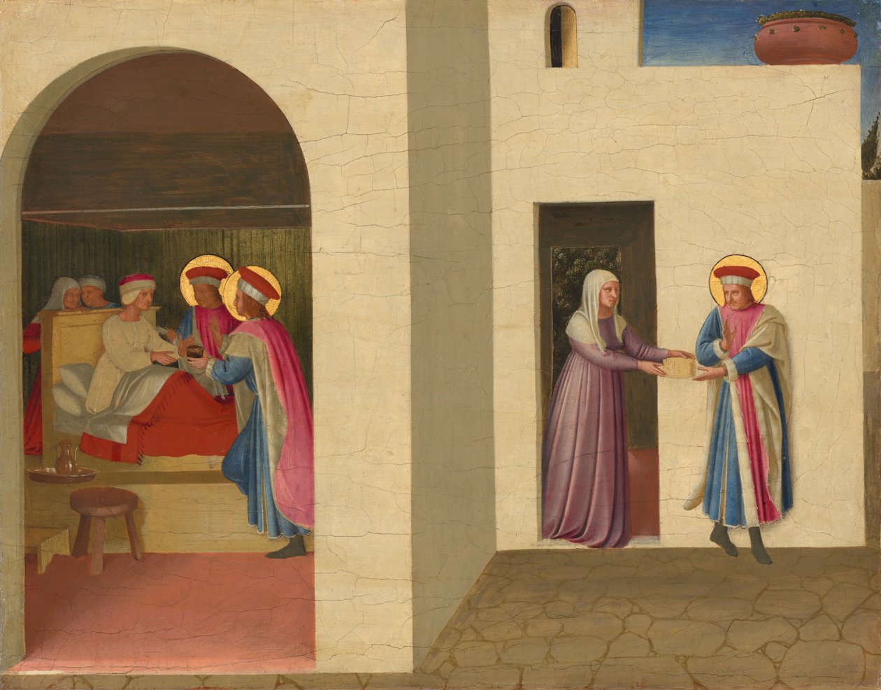 Helbredelsen av Palladia av Saint Cosmas og Saint Damian, ca. 1438–1440 (tempera og olje på poppelpanel) av Fra & Lippi F (c.1406-69) Angelico