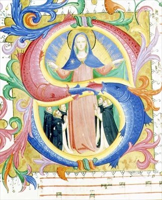 Missal 558 f.156v Historikert initial 