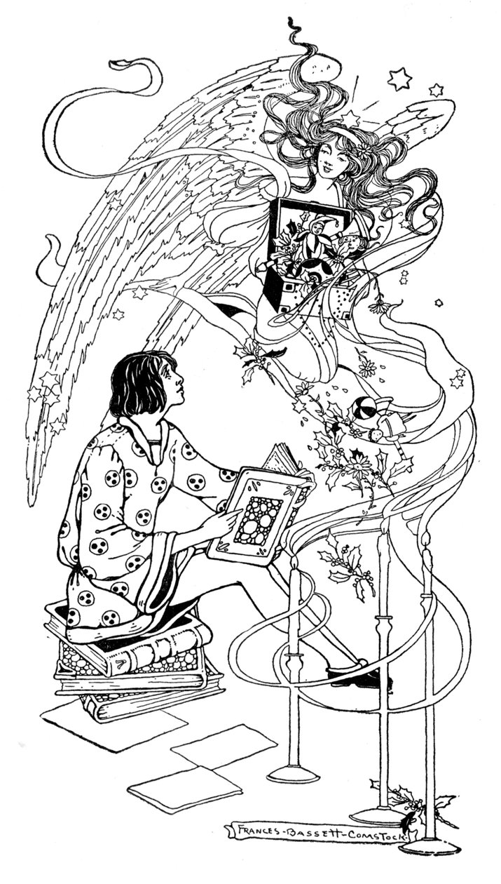 Illustrasjon fra "Christmas and the Literature of Disillusion" av Samuel McChord Crothers, 1908 av Frances Bassett Comstock