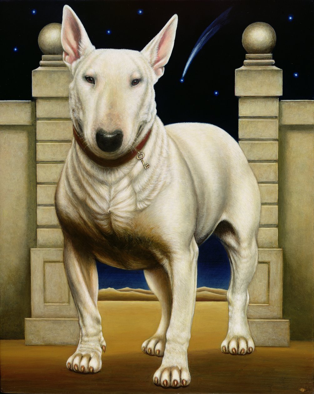 Dulcina, 2000 (olje og tempera på panel) av Frances Broomfield